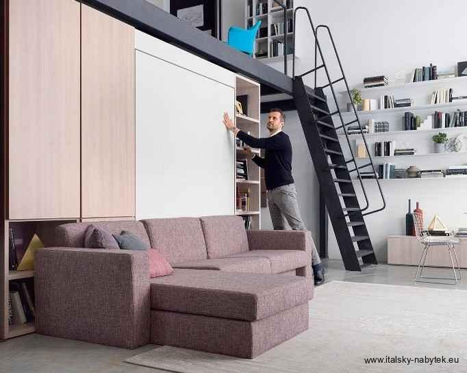 Sklápacia posteľ s rohovou sedacou súpravou NOBU PENISOLA