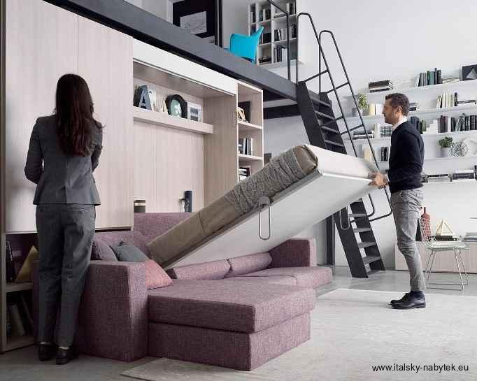 Sklápacia posteľ s rohovou sedacou súpravou NOBU PENISOLA