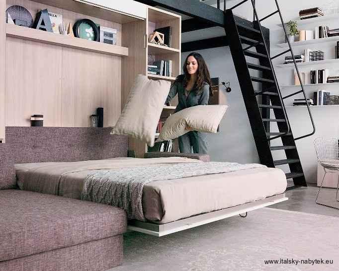 Sklápacia posteľ s rohovou sedacou súpravou NOBU PENISOLA