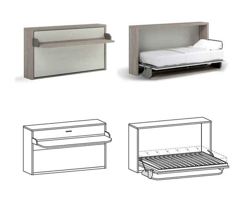 HIRO - sklápacia posteľ s písacím stolom