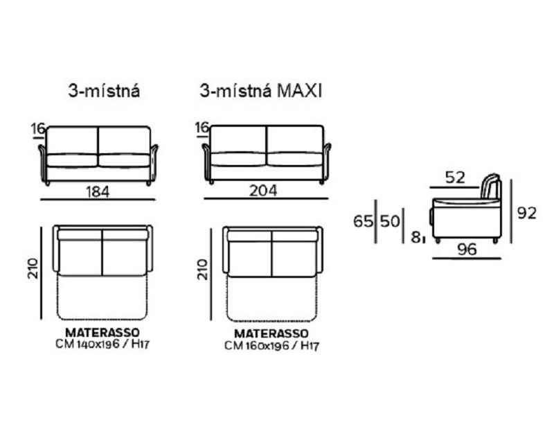 GHOST - rozkladacia pohovka, sedačka Vitarelax
