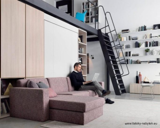 Sklápacia posteľ s rohovou sedacou súpravou NOBU PENISOLA